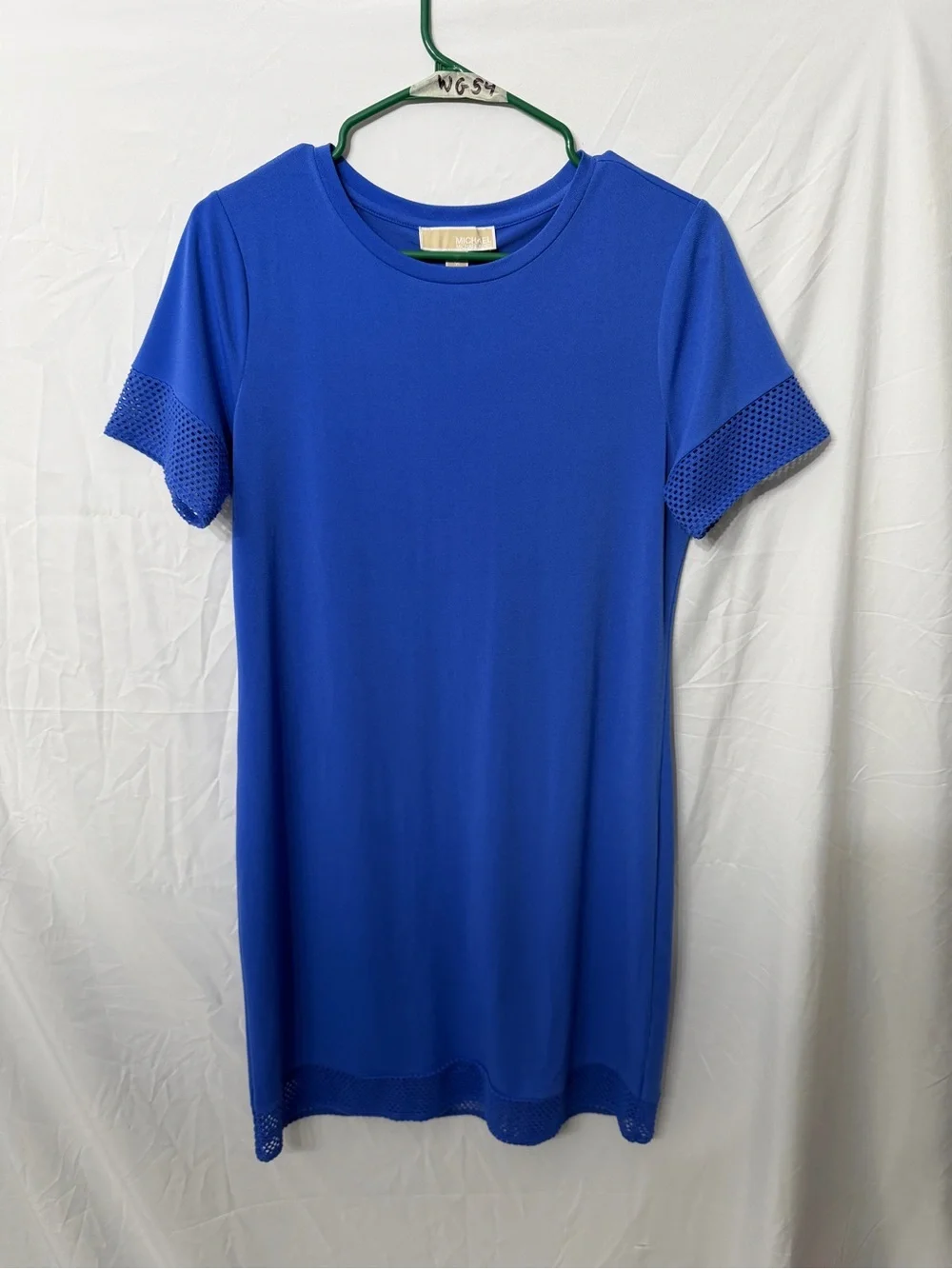 Women’s Michael Kors Cobalt Blue Mesh Trim Shift Dress Size Medium